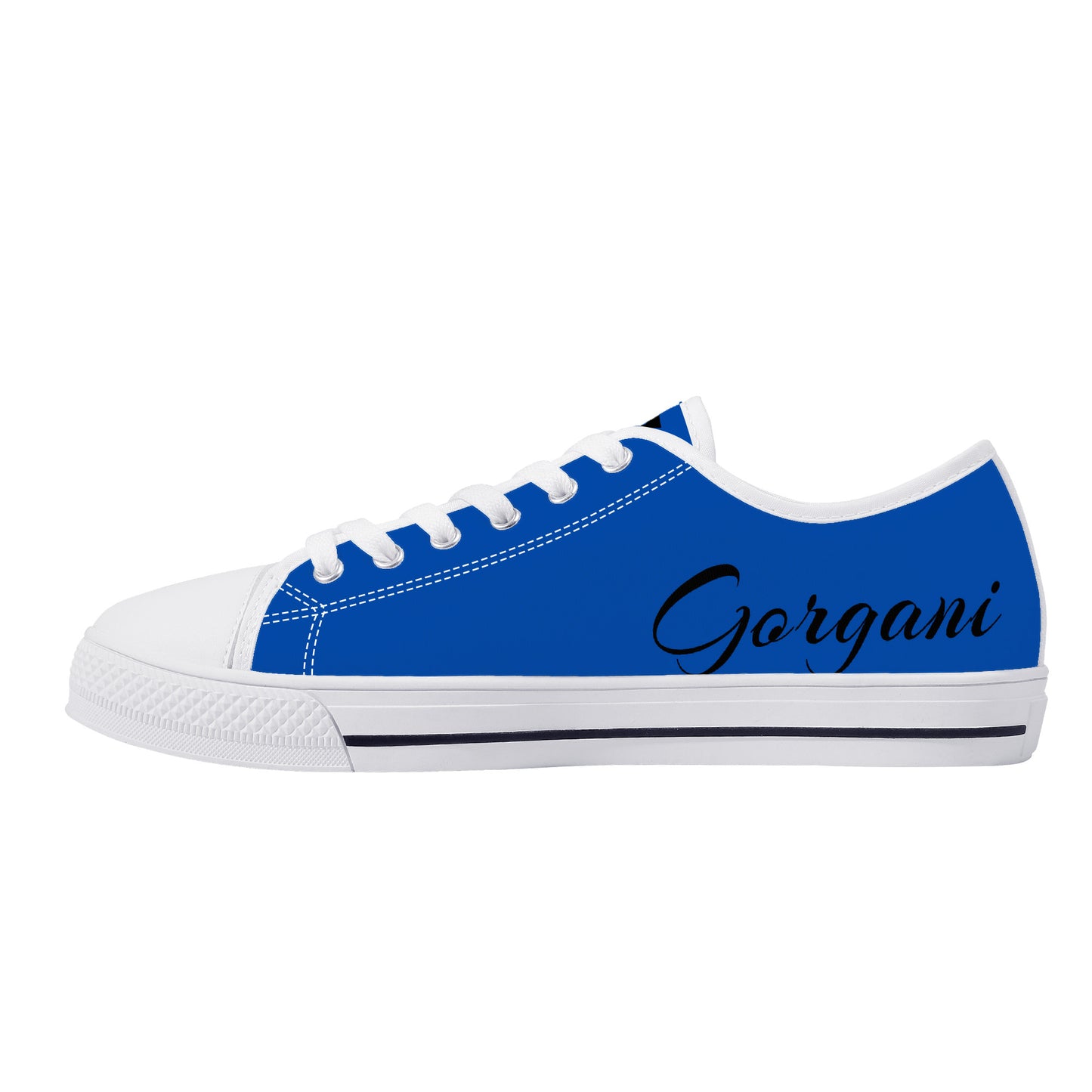 Gorgani Low-Top Canvas Shoes - White n blue