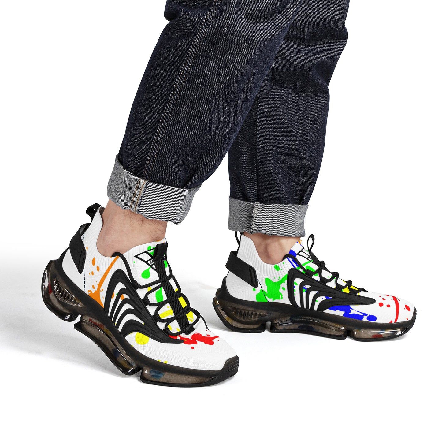 Gorgani SF_S36 Air Max React Sneakers - Black splash paint