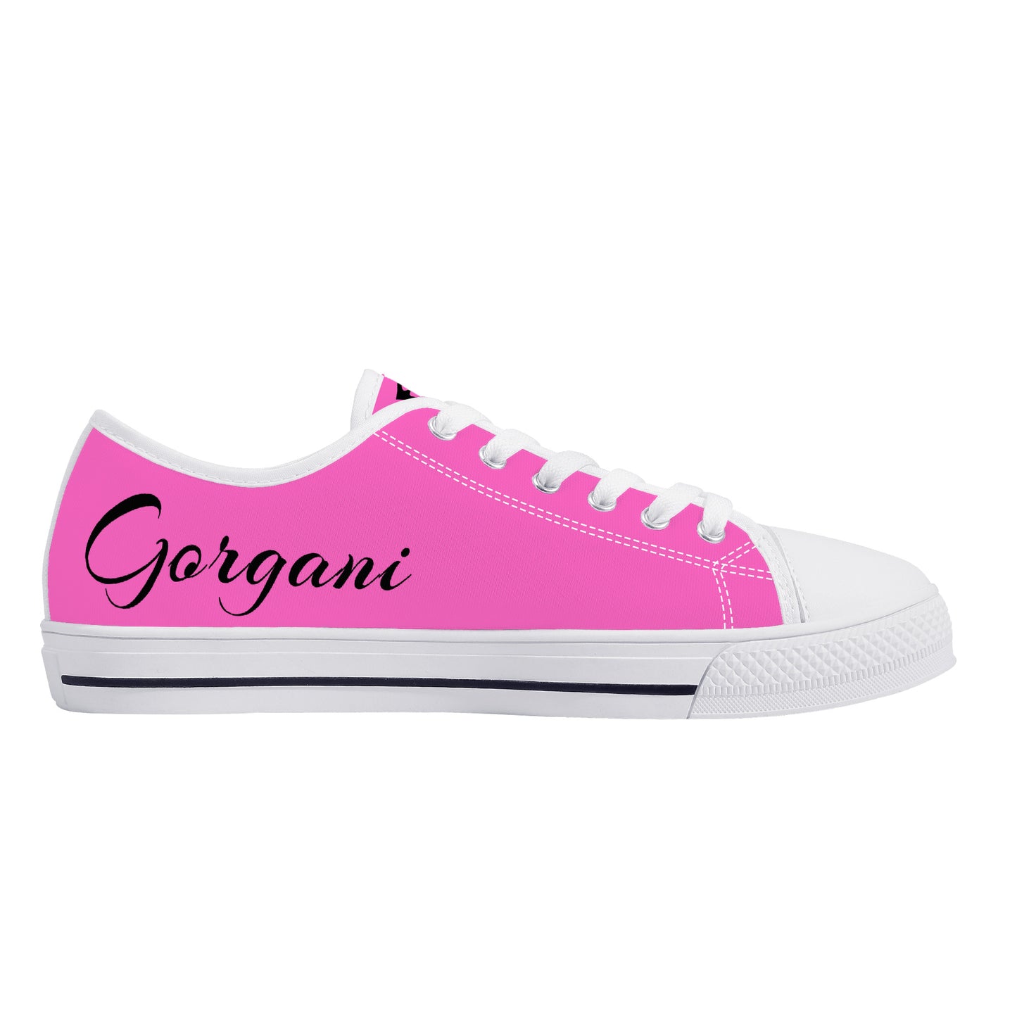 Low-Top Canvas Shoes White pink