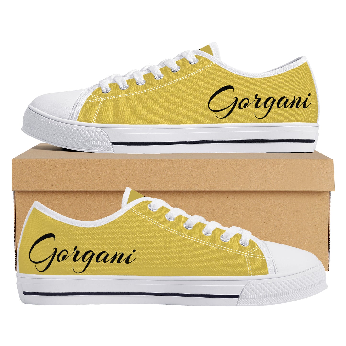 Low-Top Canvas Shoes White and yellow