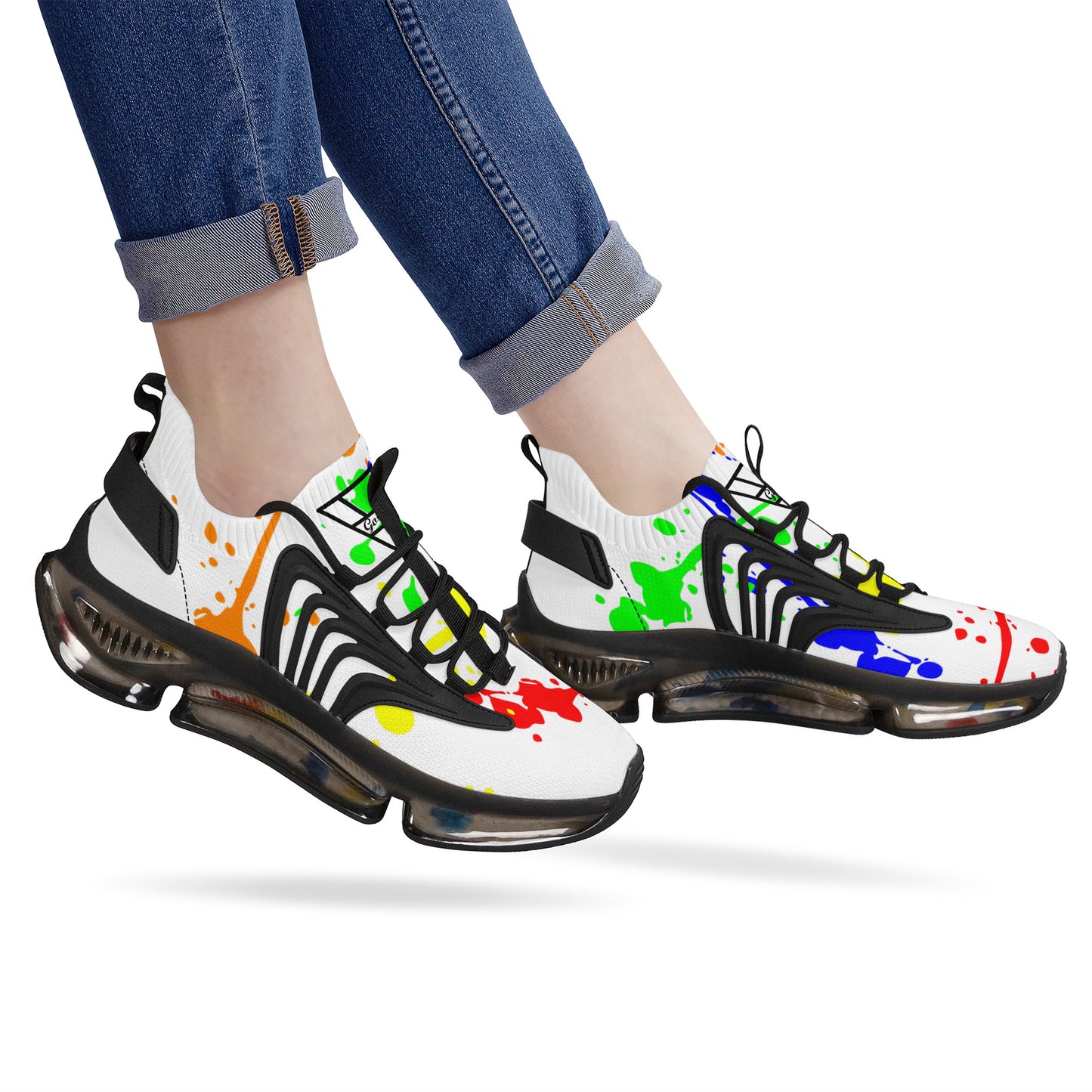 Gorgani SF_S36 Air Max React Sneakers - Black splash paint