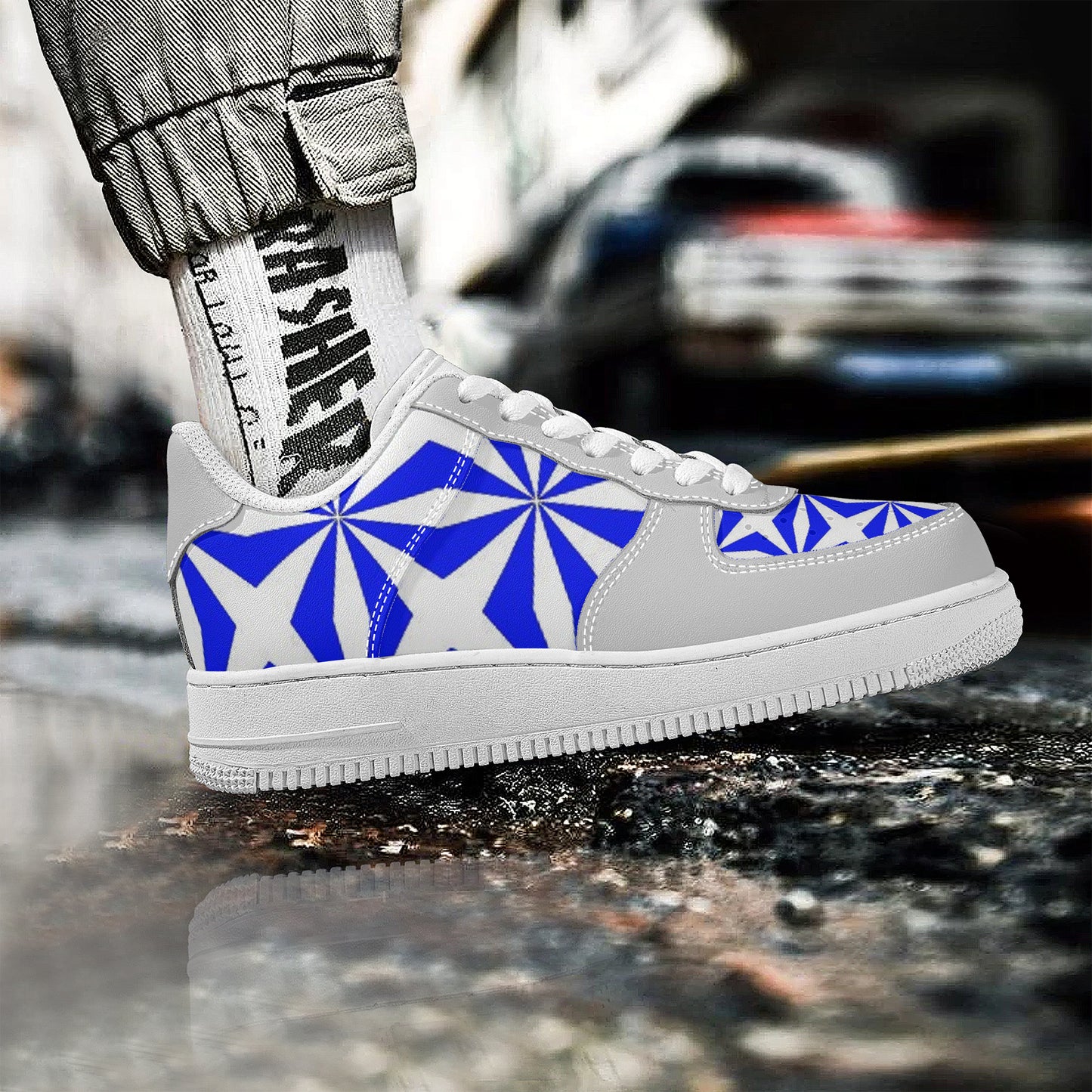 SF_F8 Low Top Unisex Sneaker gorgani blue and grey