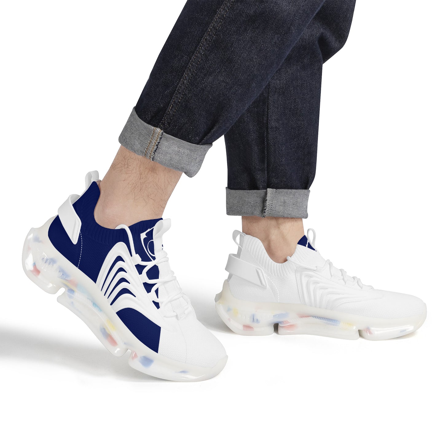 Gorgani SF_S35 Air Max React Sneakers - White and blue