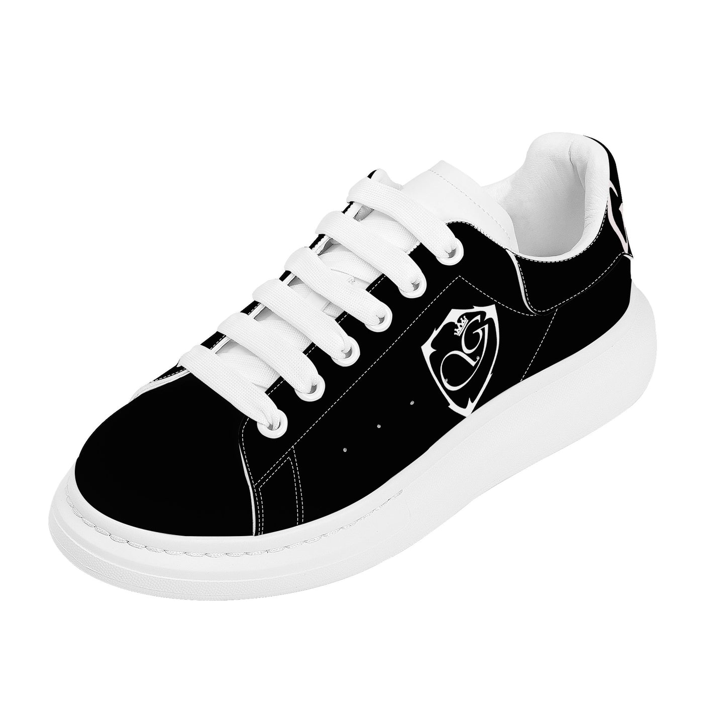 Gorgani D69 Heighten Low Top Shoes - White and black