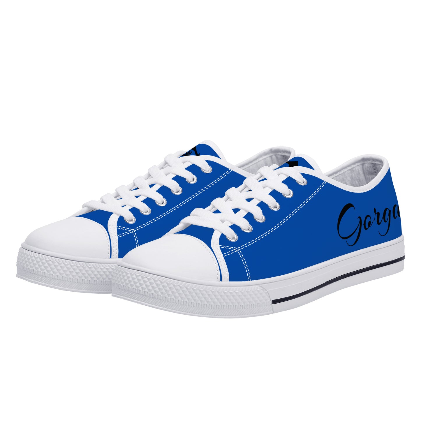 Gorgani Low-Top Canvas Shoes - White n blue