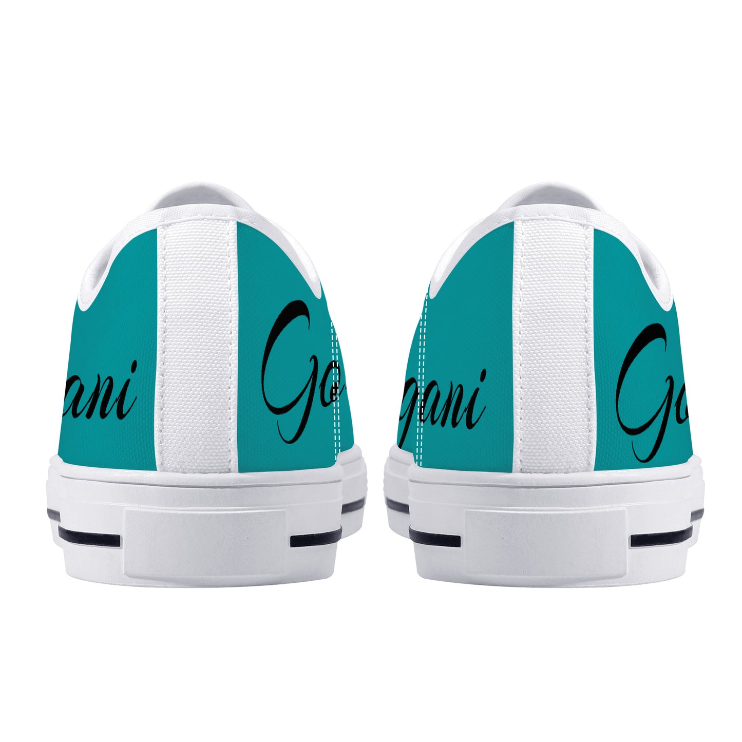 Gorgani Low-Top Canvas Shoes - White Aqua