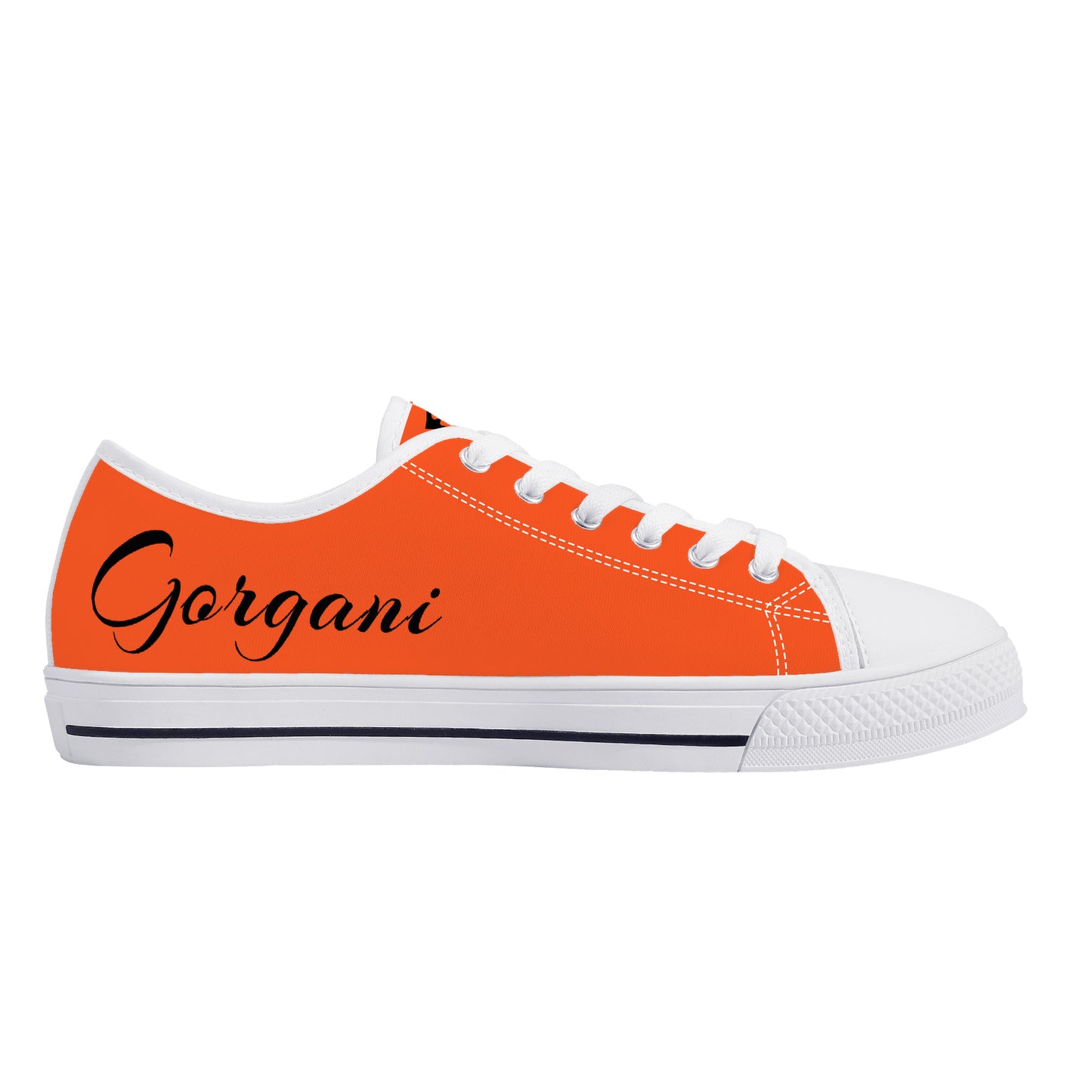 Low-Top Canvas Shoes White n orange