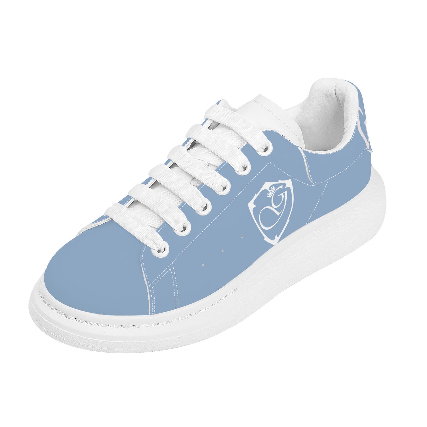 Gorgani D69 Heighten Low Top Shoes - White and powder blue
