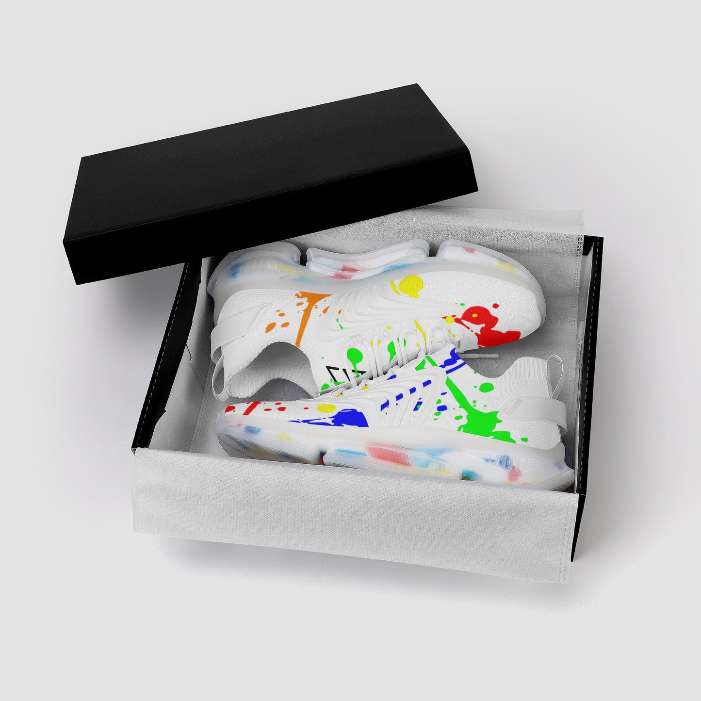 Gorgani SF_S35 Air Max React Sneakers - White an paint splash