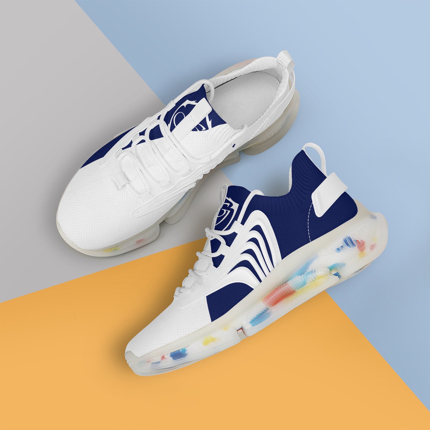 Gorgani SF_S35 Air Max React Sneakers - White and blue