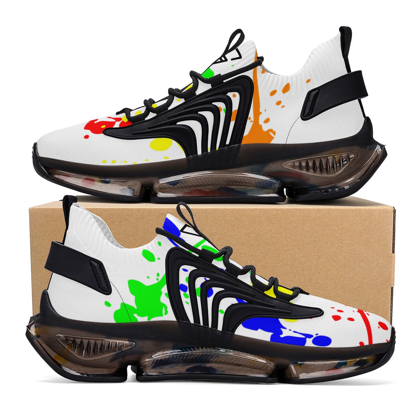 Gorgani SF_S36 Air Max React Sneakers - Black splash paint