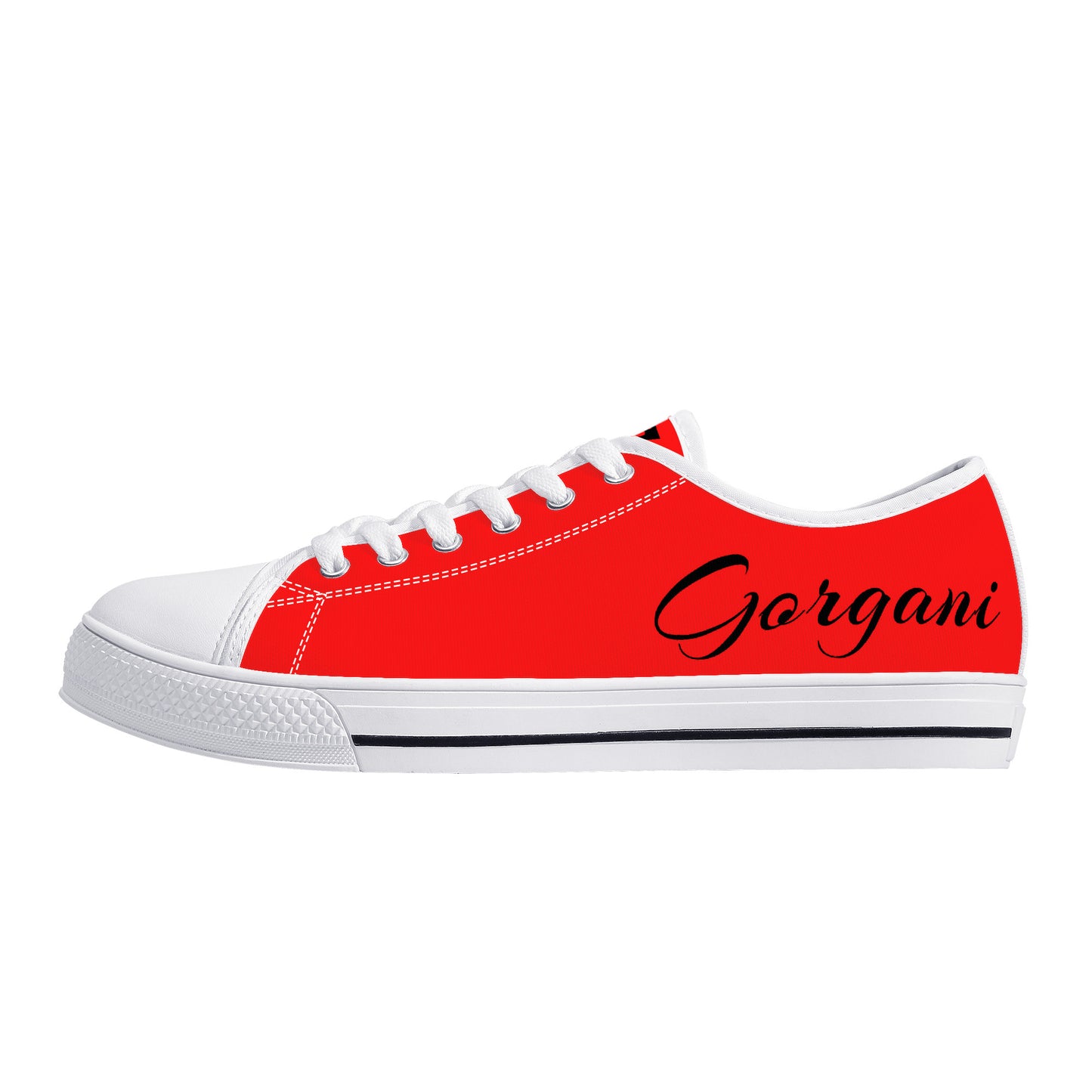 Gorgani Low-Top Canvas Shoes White n red