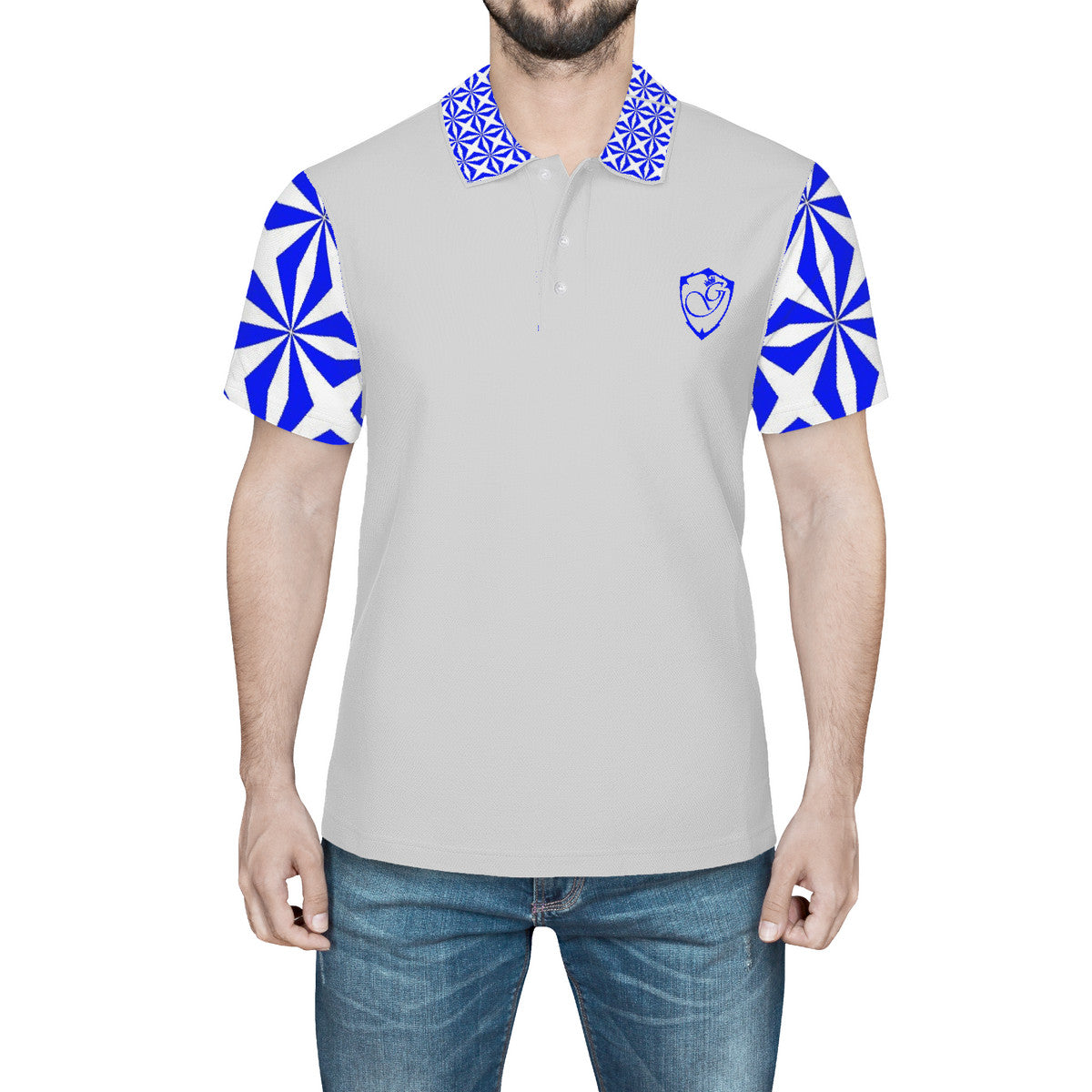 gorgani gami Polo Shirt blue and lt grey