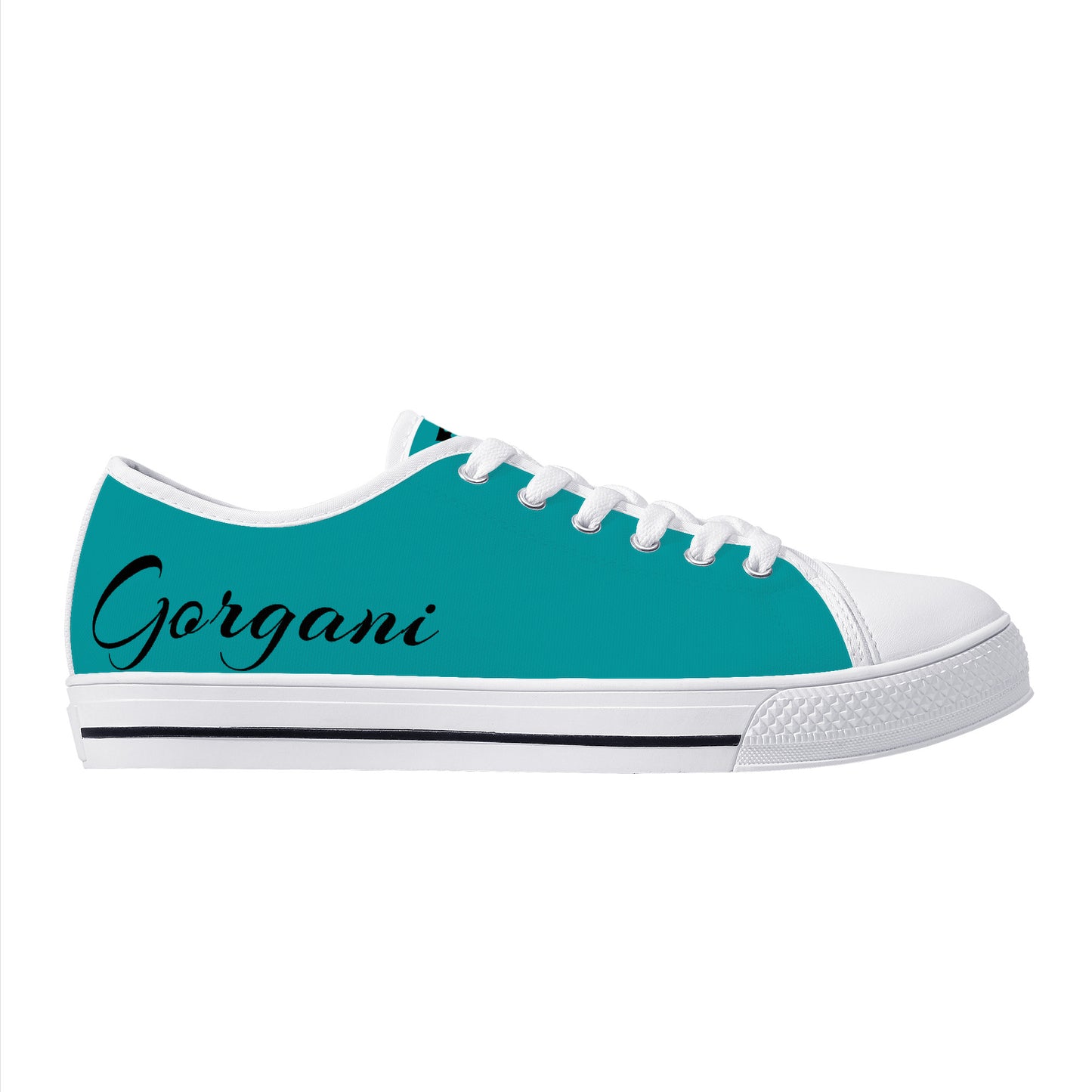 Gorgani Low-Top Canvas Shoes - White Aqua