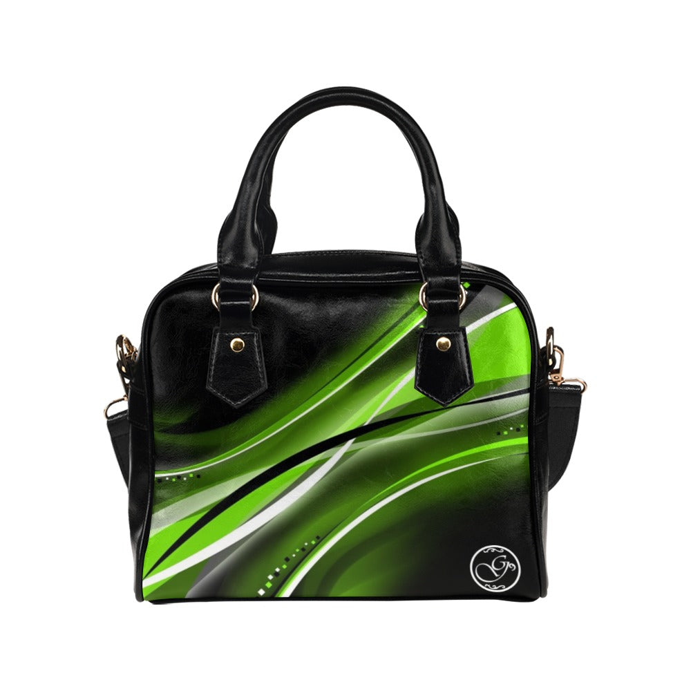 G-Letter neon green Shoulder Handbag (Model 1634)