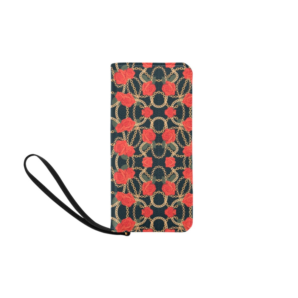 Rose n chain gorgani Women's Clutch Purse (Model 1637) (Black)