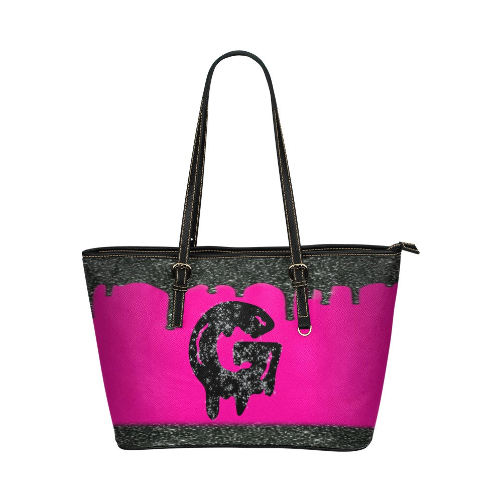 gorgani drip logo Leather Tote Bag (Model 1651) (Big)