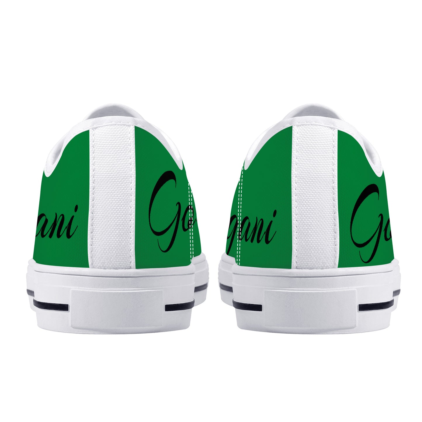 Low-Top Canvas Shoes White and green