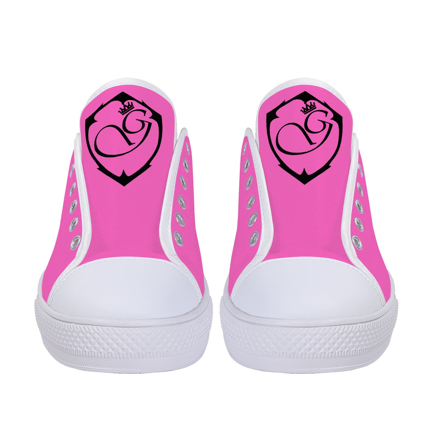 Low-Top Canvas Shoes White pink