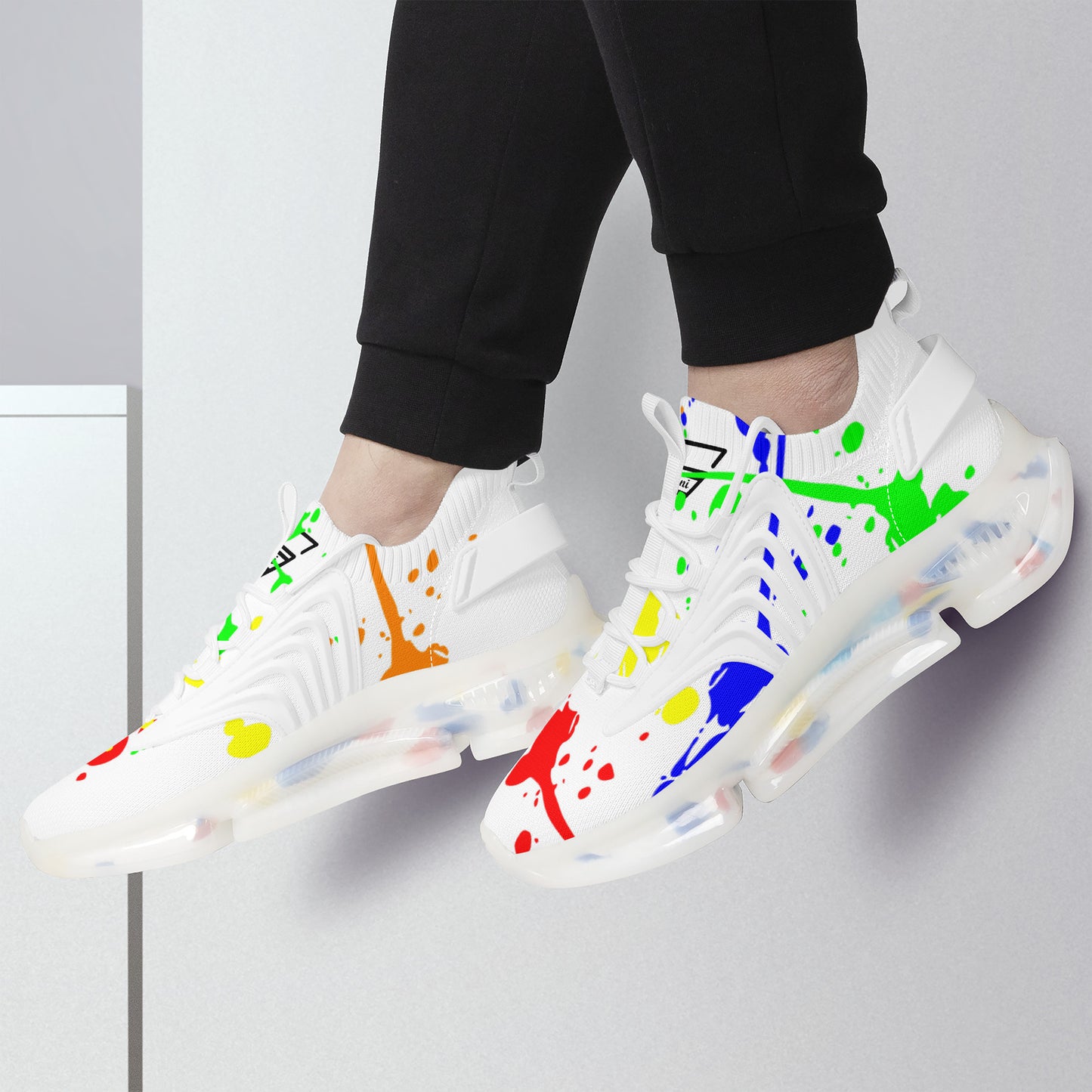 Gorgani SF_S35 Air Max React Sneakers - White an paint splash