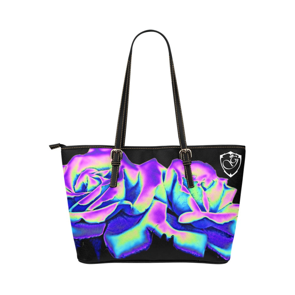 gorgani holo rose Leather Tote Bag (Model 1651) (Big)