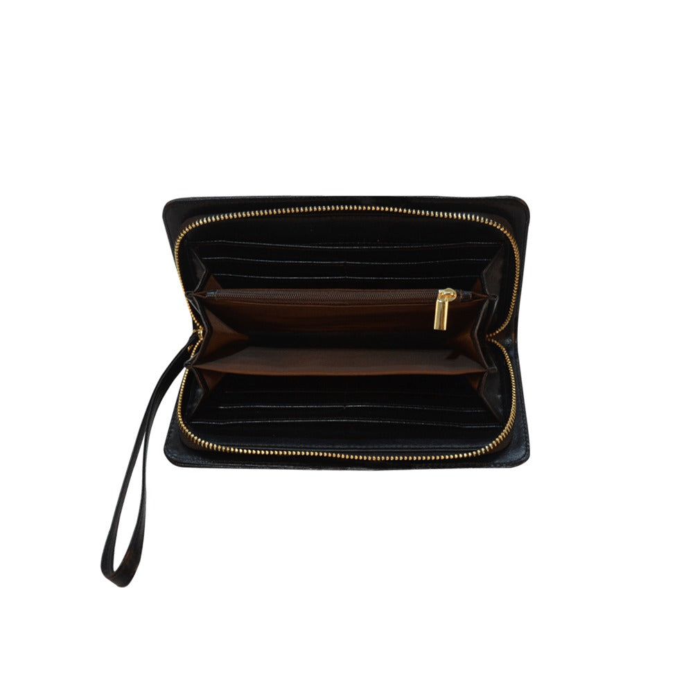 Rose n chain gorgani Women's Clutch Purse (Model 1637) (Black)