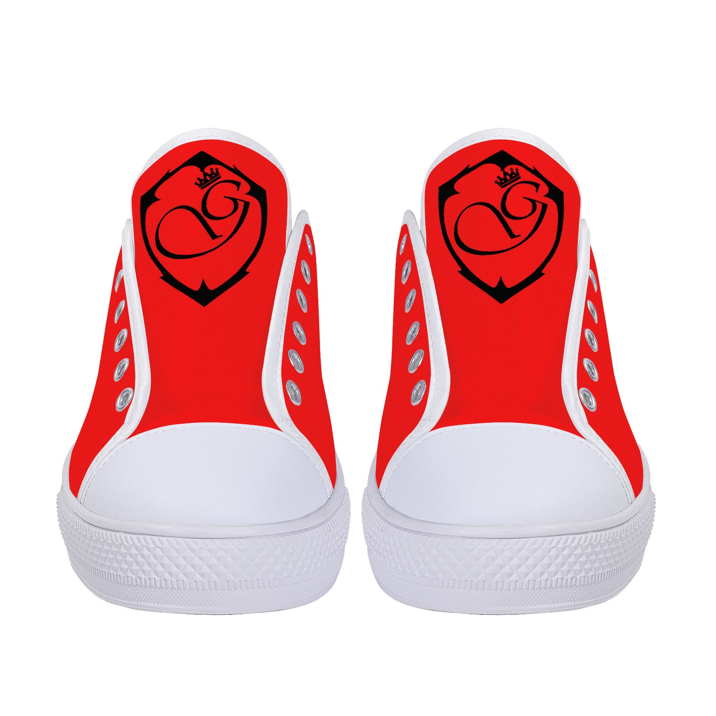 Gorgani Low-Top Canvas Shoes White n red