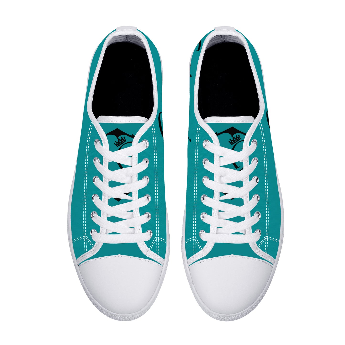 Gorgani Low-Top Canvas Shoes - White Aqua