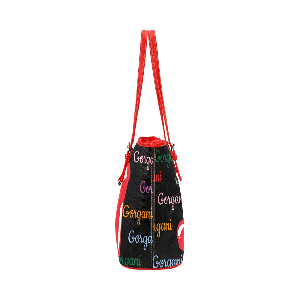 Gorgan heel red 2 Leather Tote Bag/Large (Model 1651)
