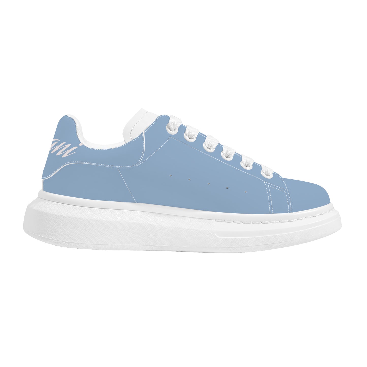Gorgani D69 Heighten Low Top Shoes - White and powder blue