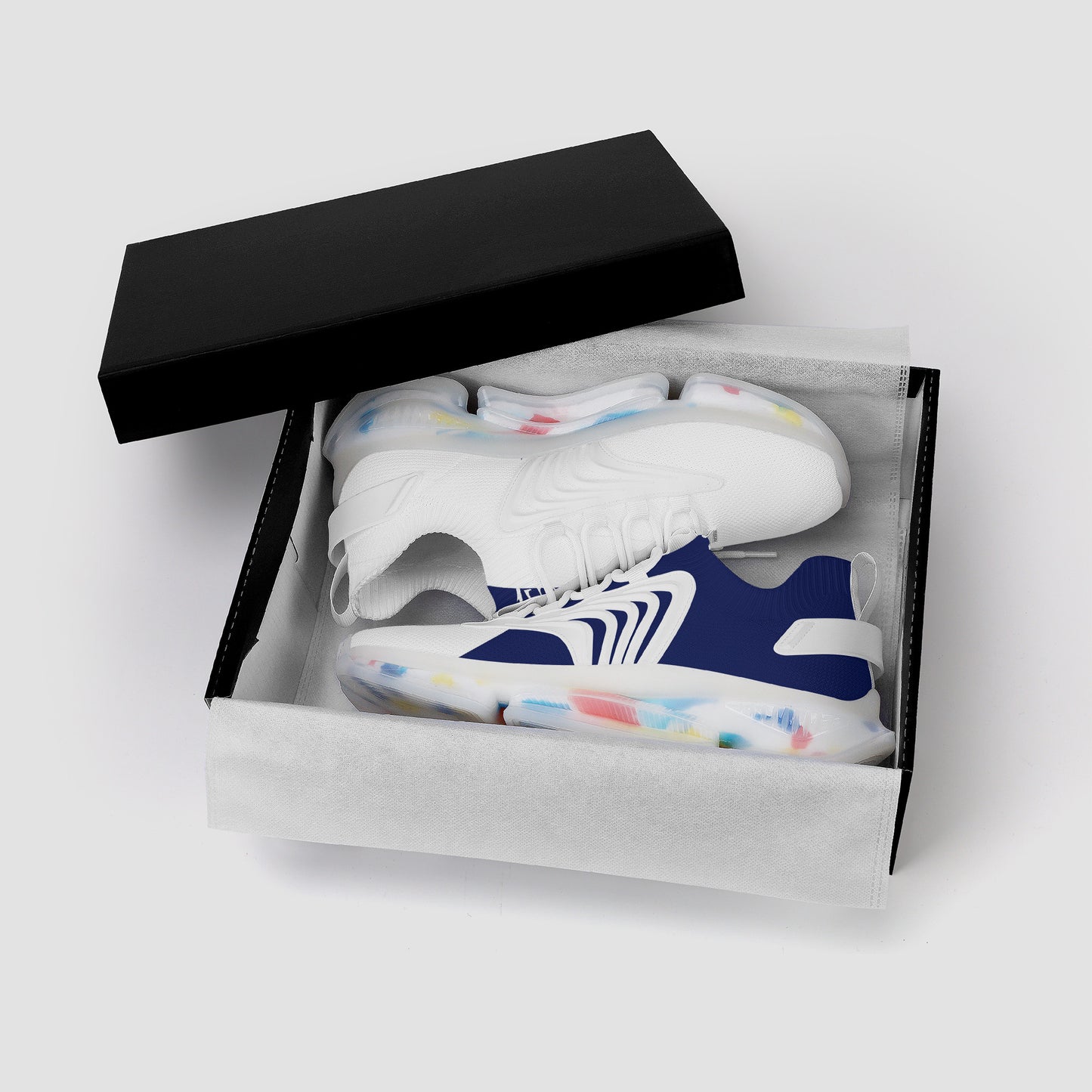 Gorgani SF_S35 Air Max React Sneakers - White and blue