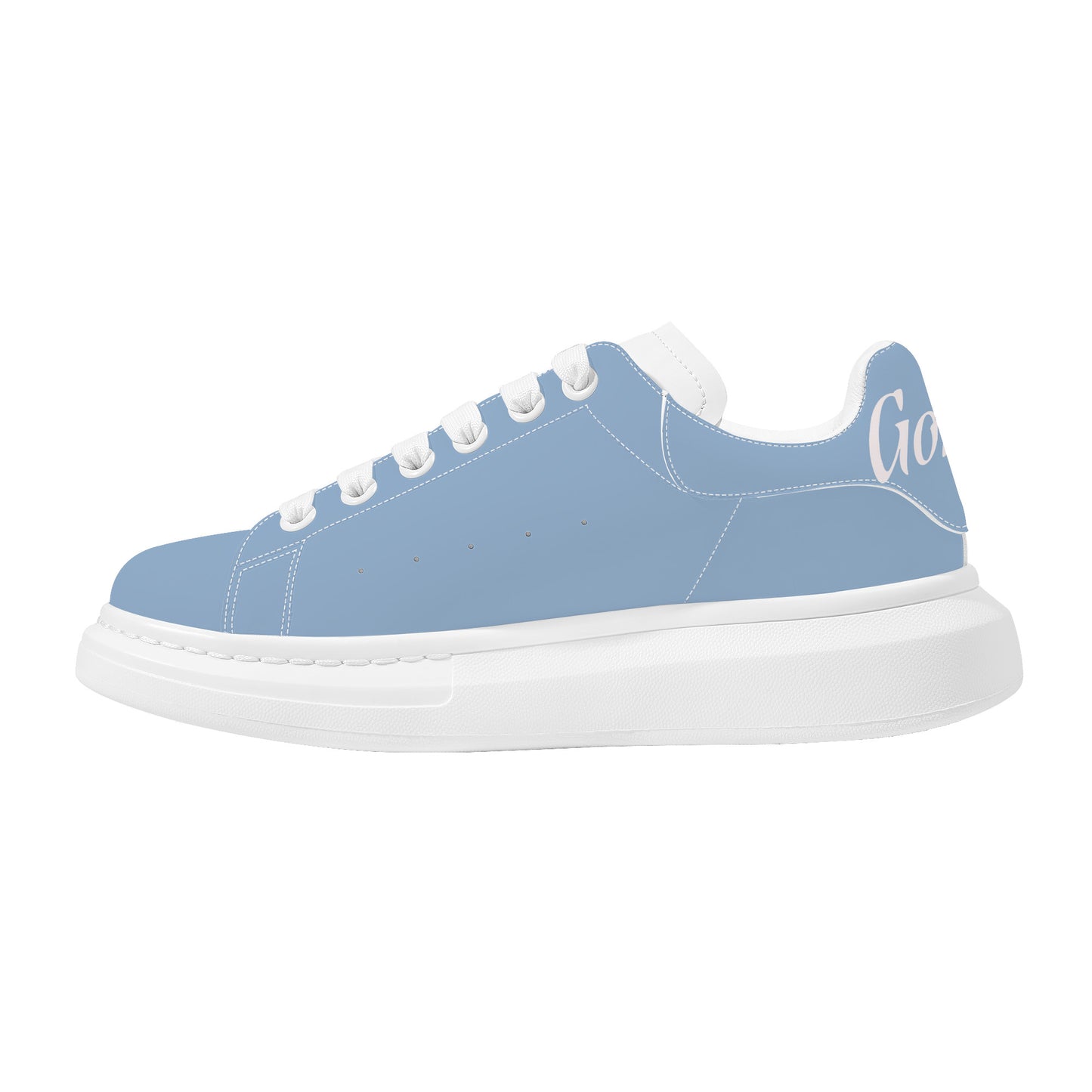 Gorgani D69 Heighten Low Top Shoes - White and powder blue