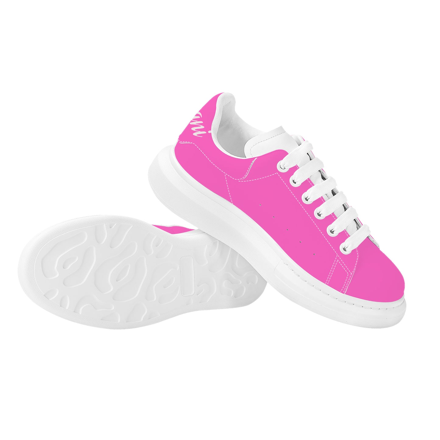 Gorgani D69 Heighten Low Top Shoes - White and pink