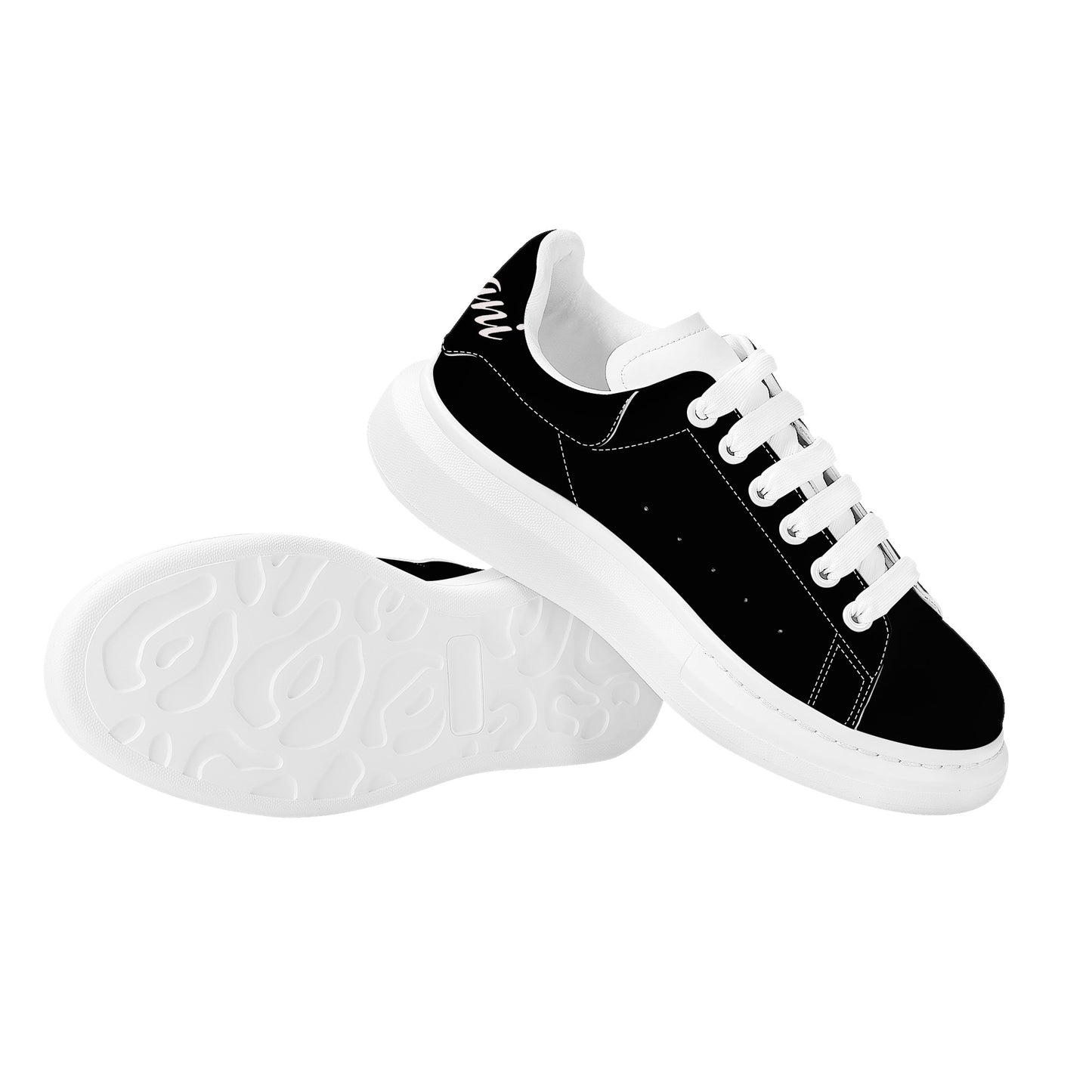 Gorgani D69 Heighten Low Top Shoes - White and black