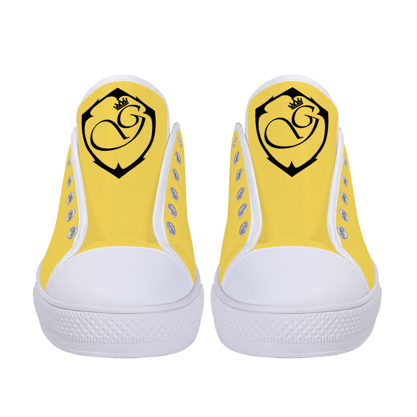 Low-Top Canvas Shoes White and yellow