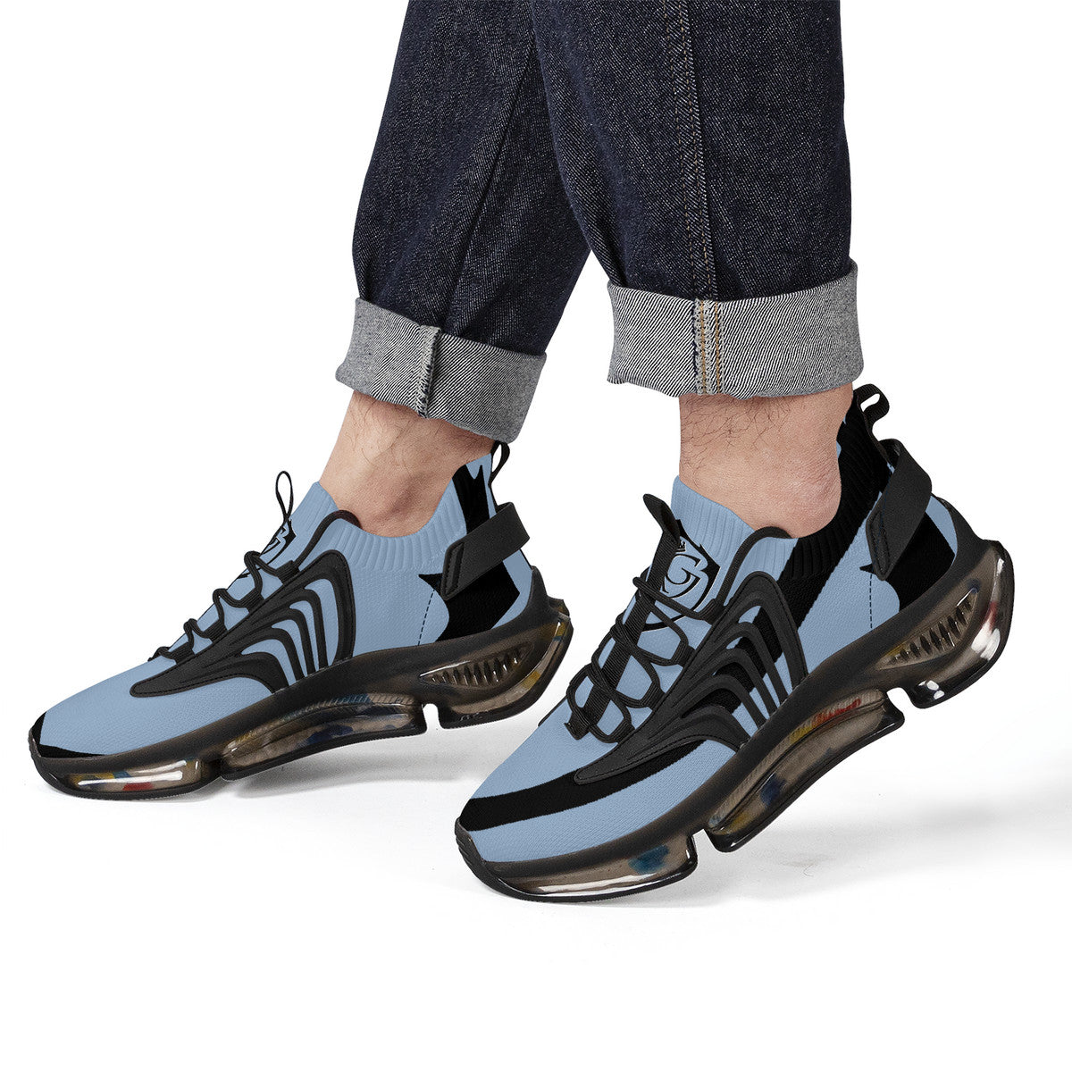 SF_S36 Air Max React Sneakers - Black and powder blue