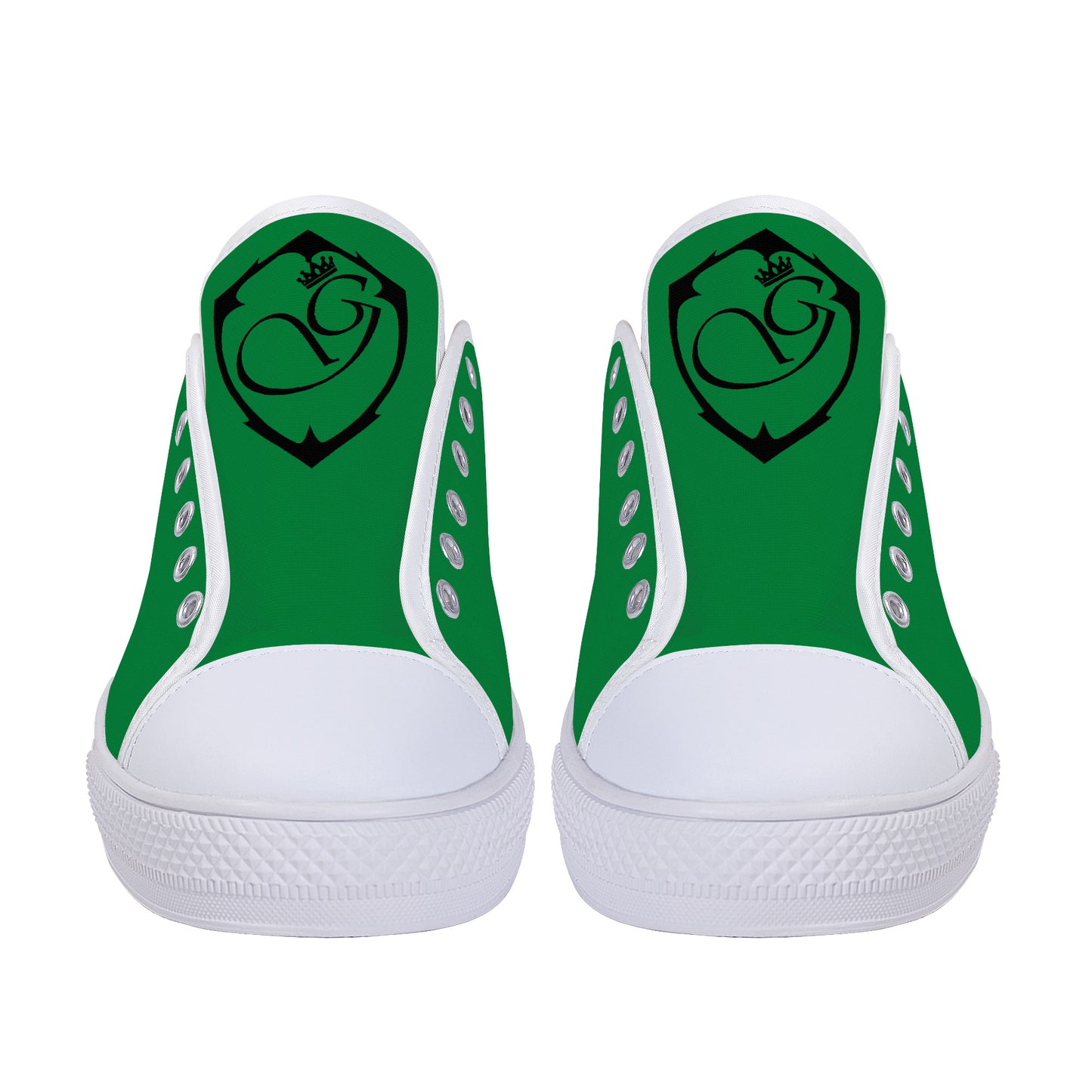 Low-Top Canvas Shoes White and green