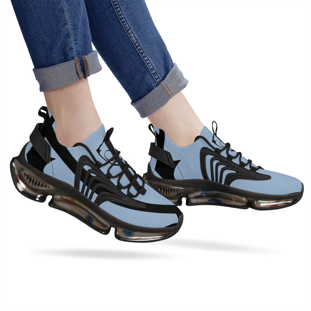 SF_S36 Air Max React Sneakers - Black and powder blue