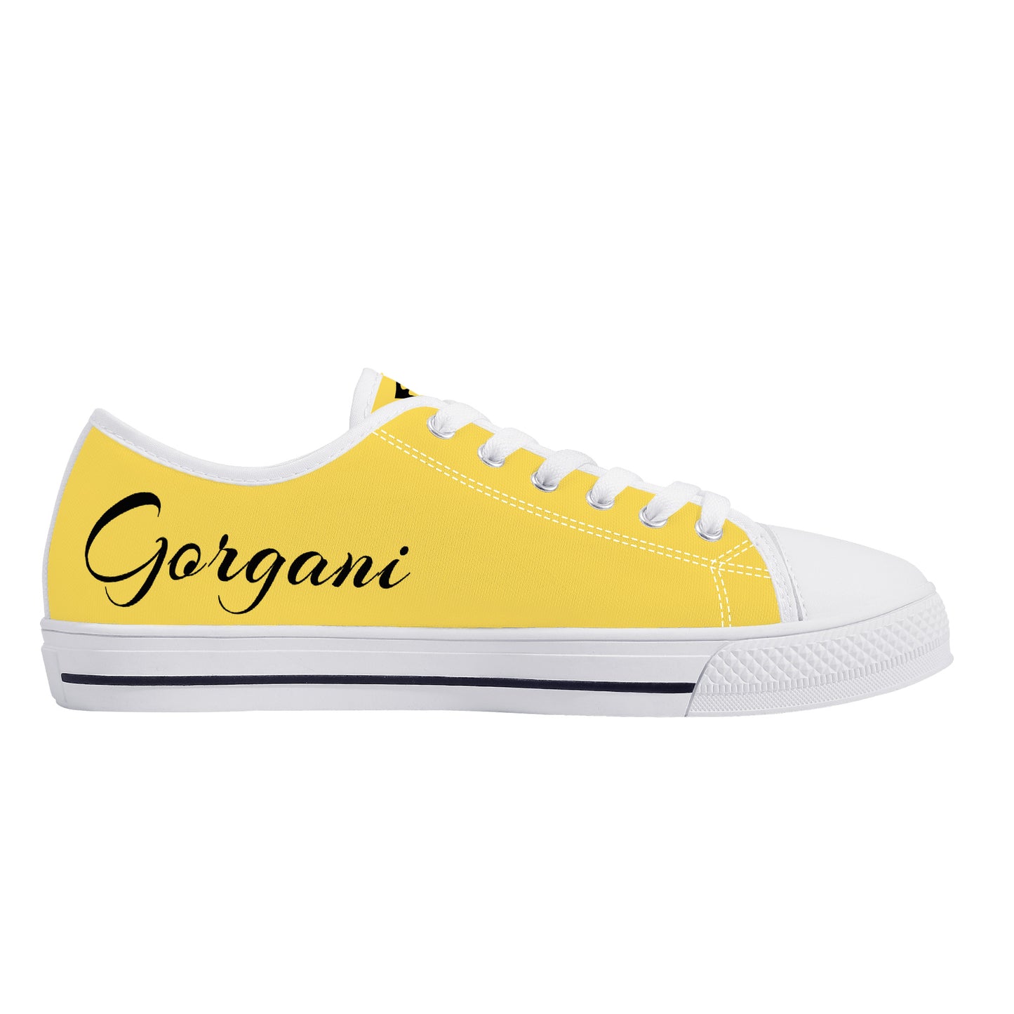 Low-Top Canvas Shoes White and yellow