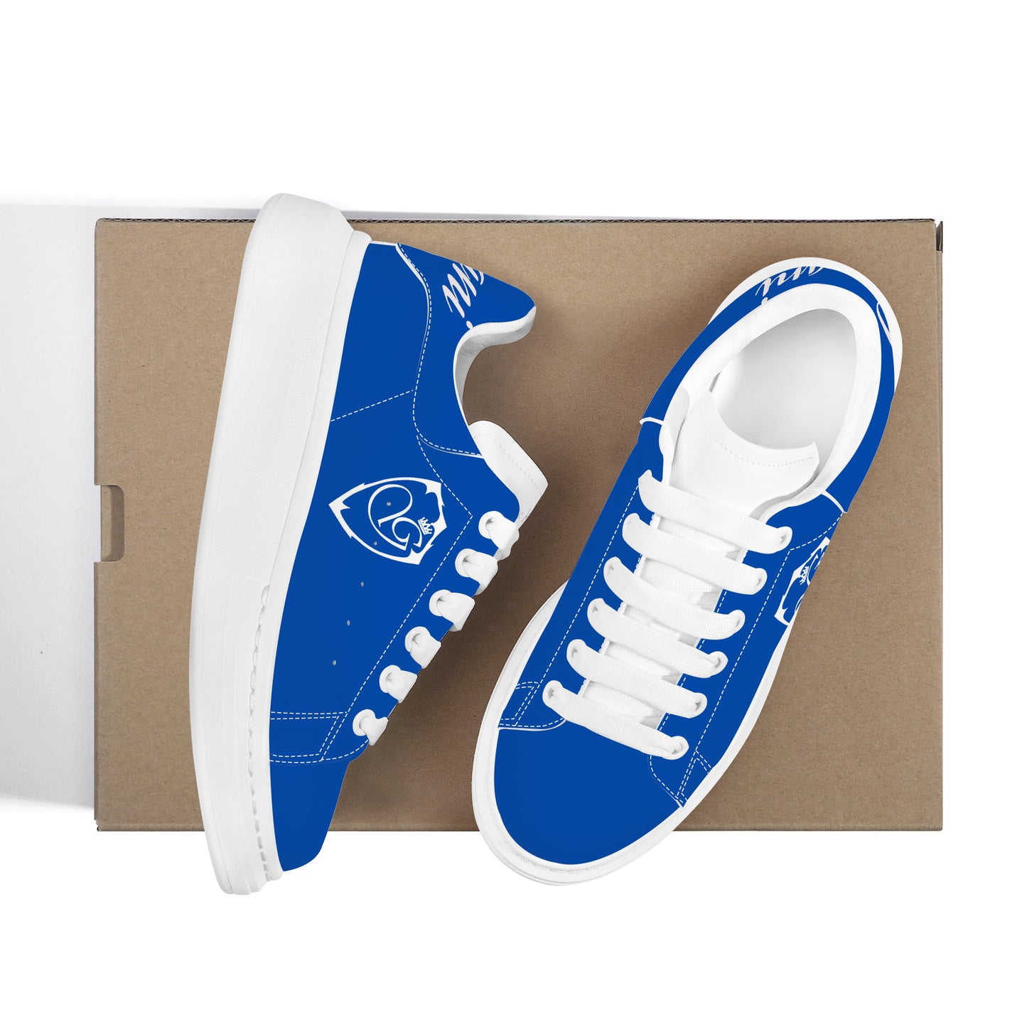 Copy of Gorgani D69 Heighten Low Top Shoes - White and blue