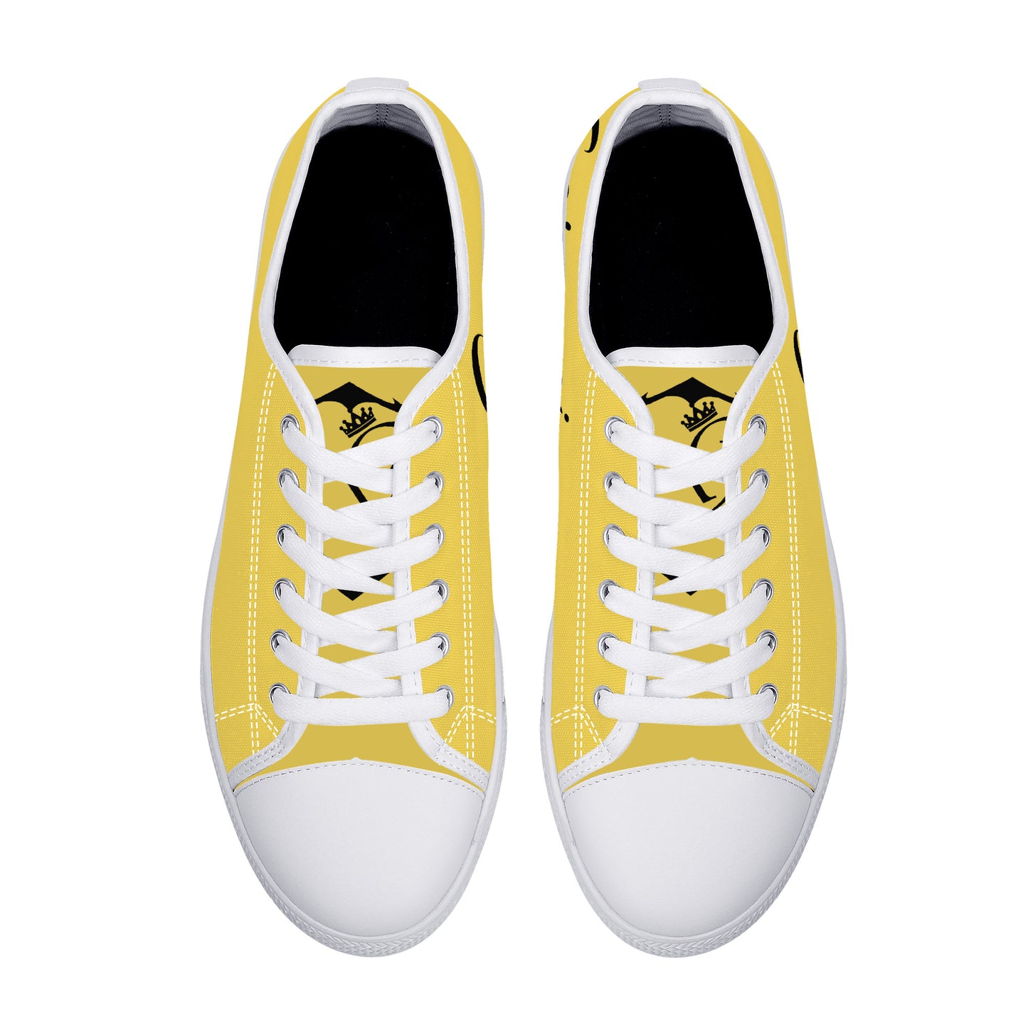 Low-Top Canvas Shoes White and yellow