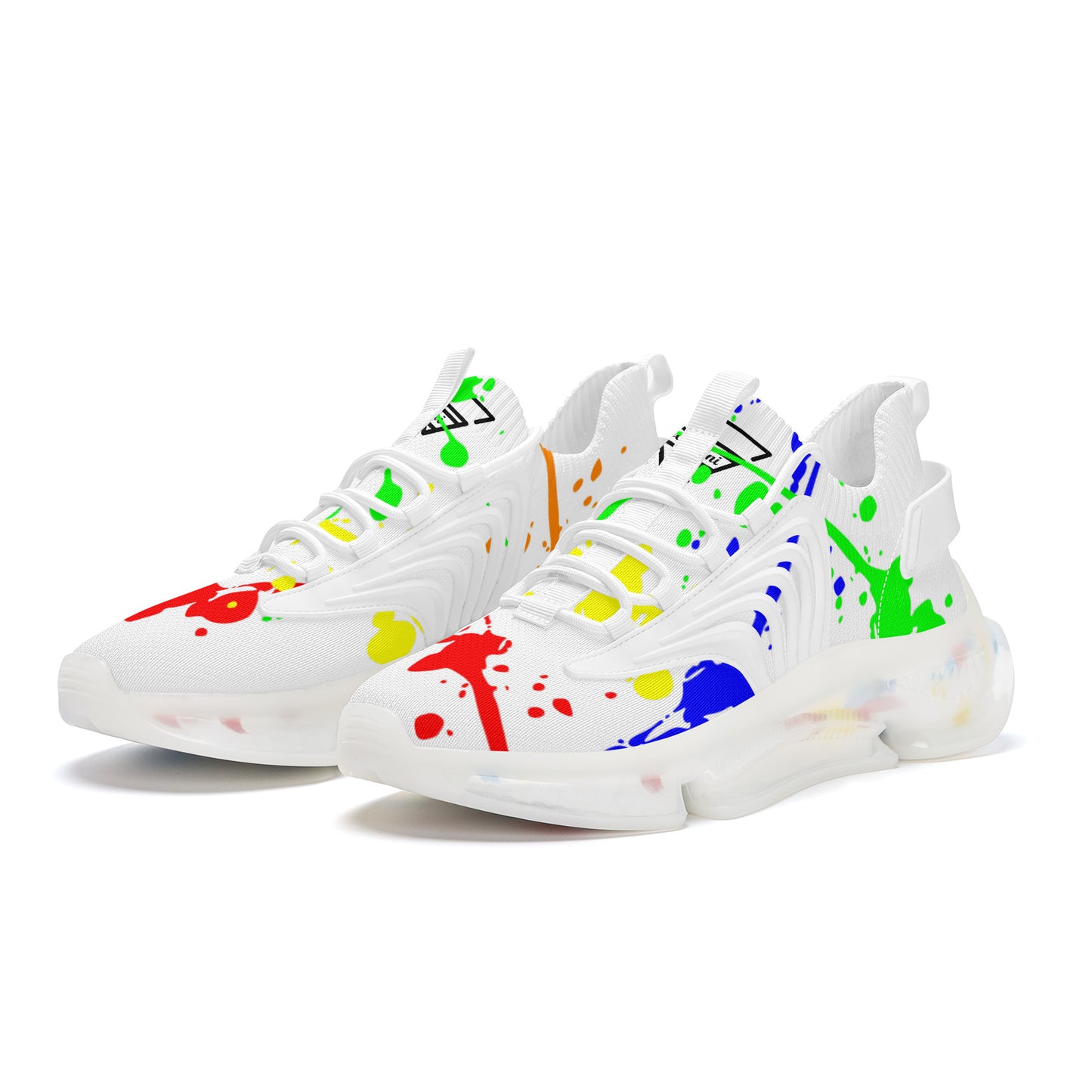 Gorgani SF_S35 Air Max React Sneakers - White an paint splash