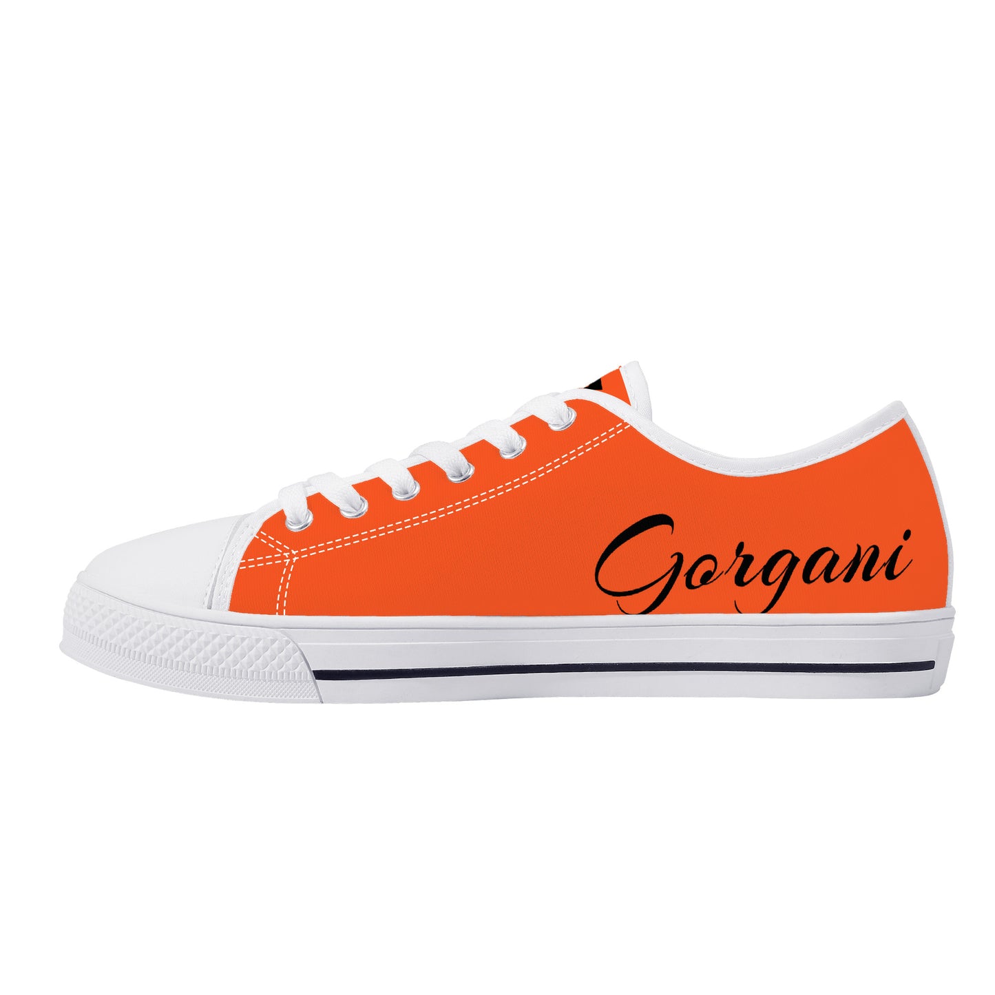 Low-Top Canvas Shoes White n orange