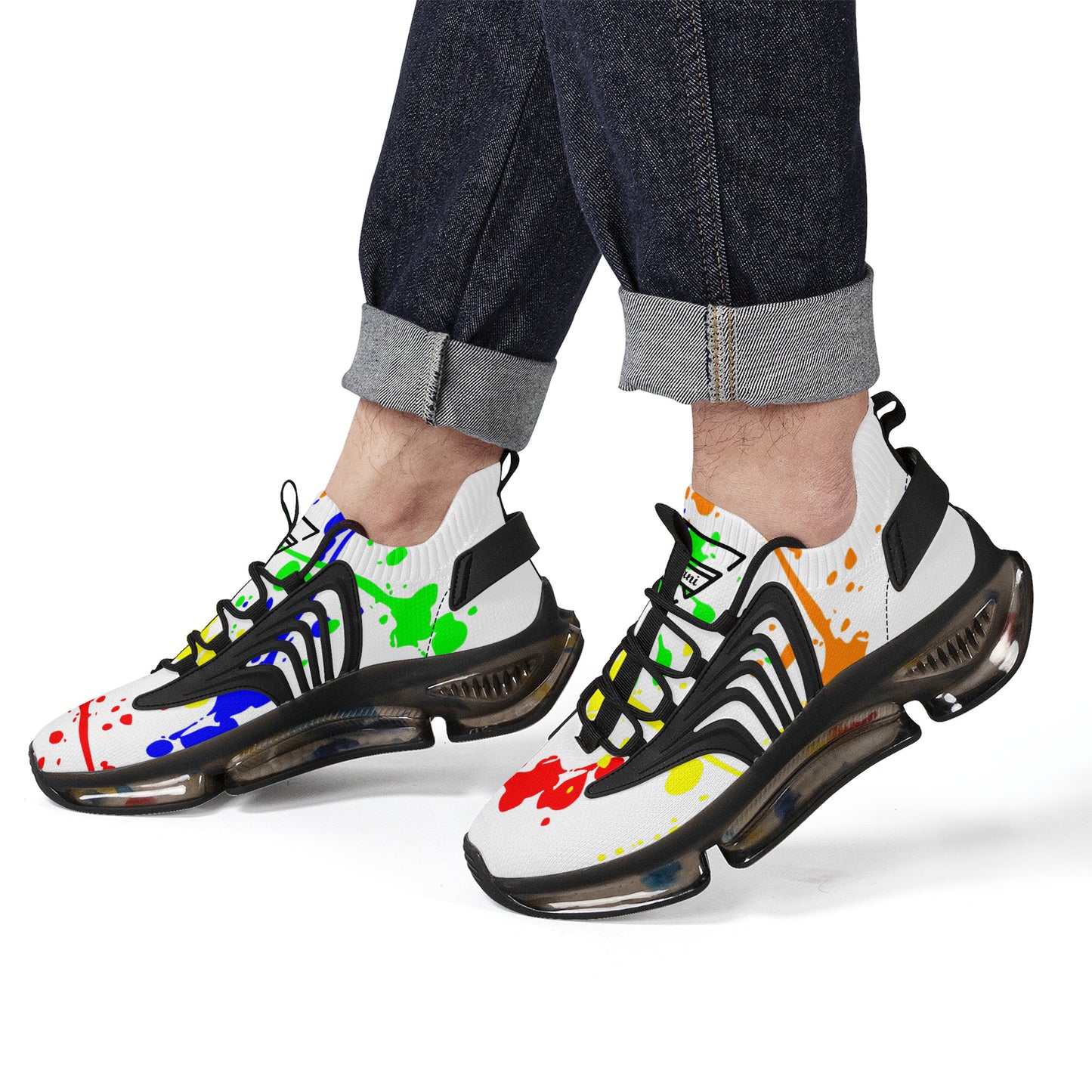 Gorgani SF_S36 Air Max React Sneakers - Black splash paint