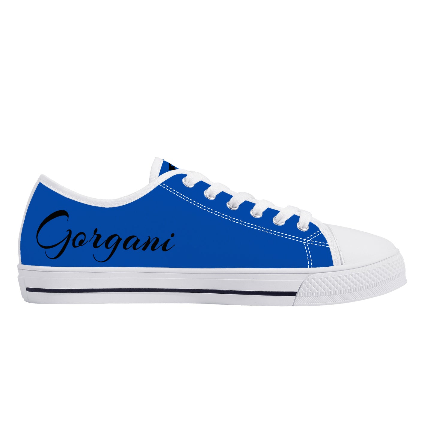 Gorgani Low-Top Canvas Shoes - White n blue