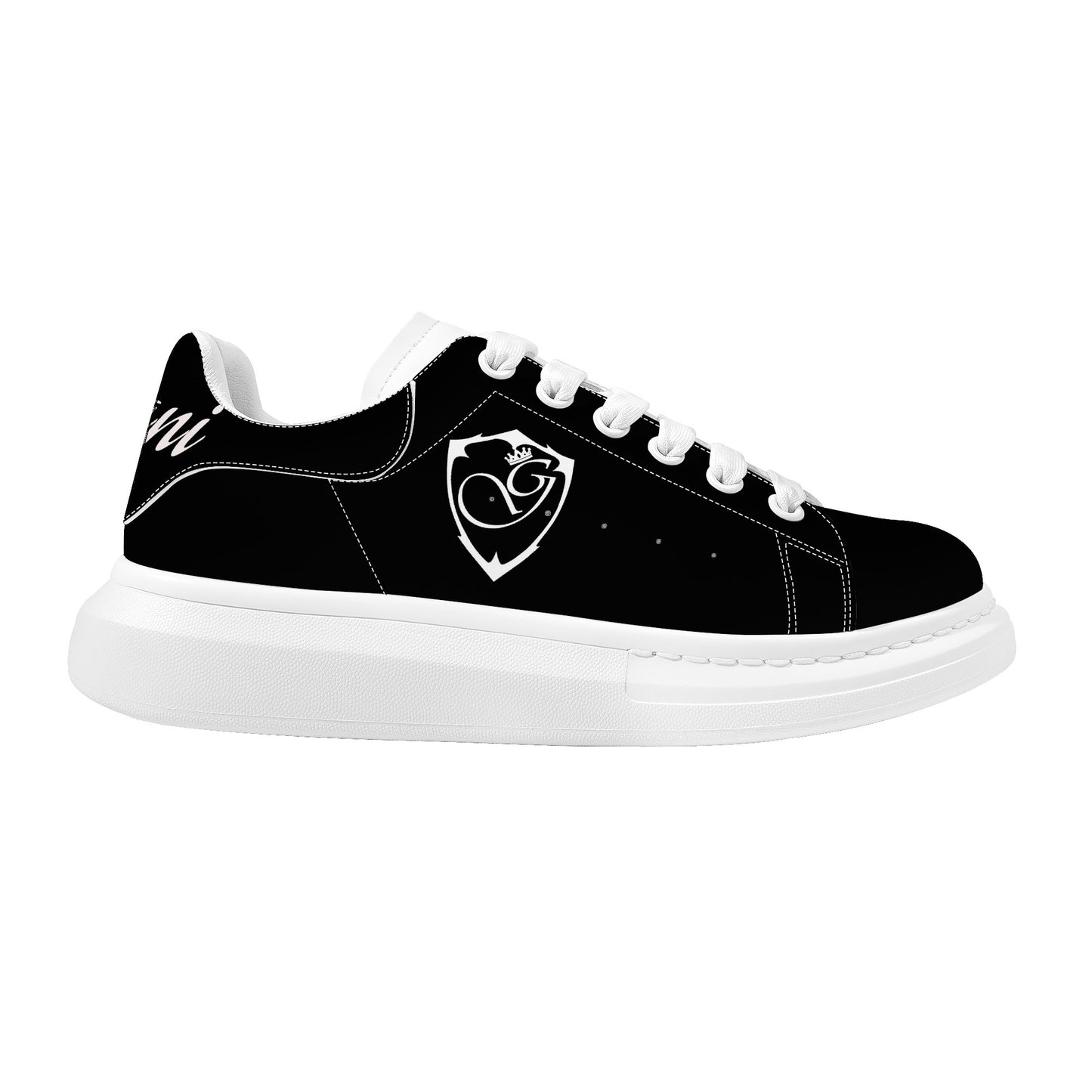 Gorgani D69 Heighten Low Top Shoes - White and black