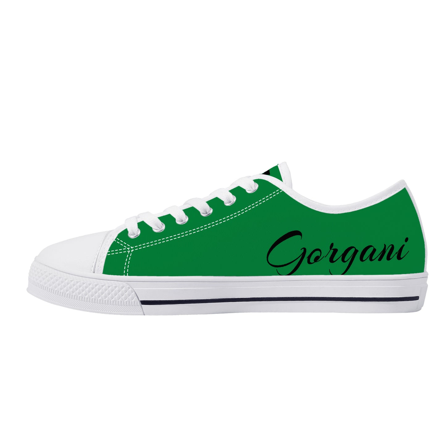 Low-Top Canvas Shoes White and green