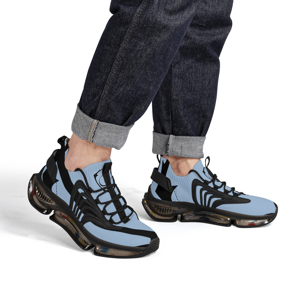 SF_S36 Air Max React Sneakers - Black and powder blue