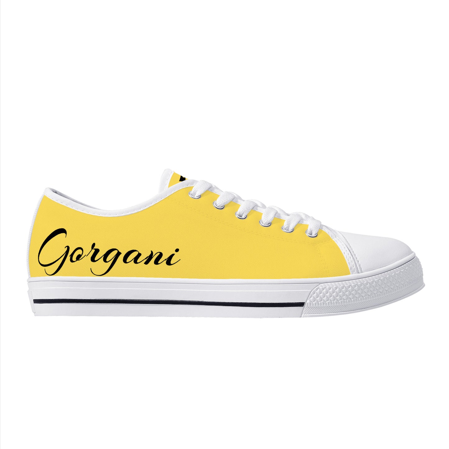 Low-Top Canvas Shoes White and yellow