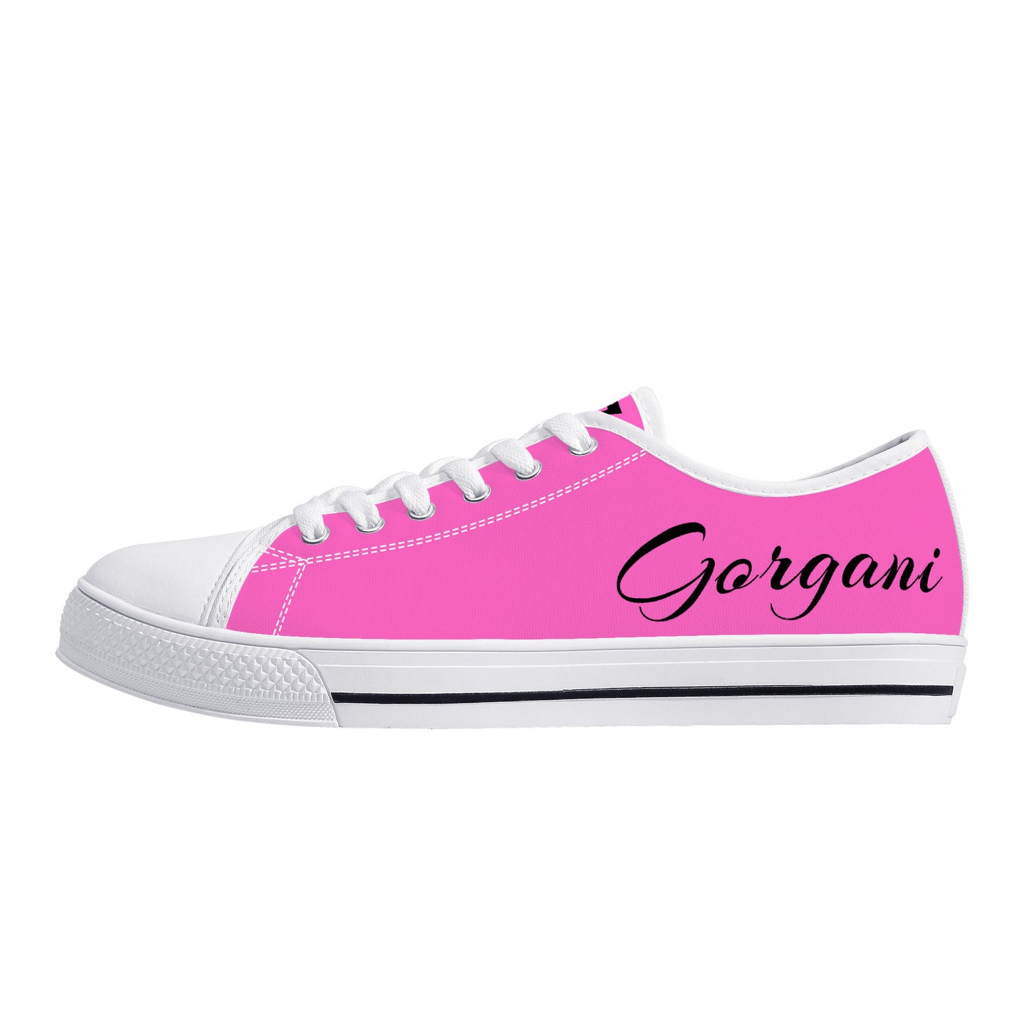 Low-Top Canvas Shoes White pink
